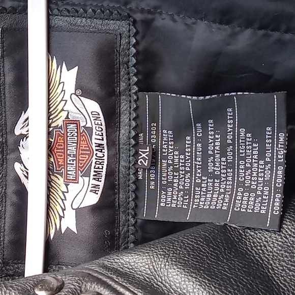 Vintage Harley Davidson leather jacket with liner and skid pads - Picture 7 of 13